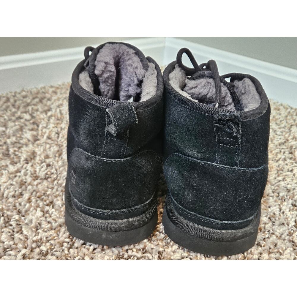 UGG Neumel Chukka Boots Men’s 10 Black Suede Shearling Lined 3236 - Picture 8 of 16